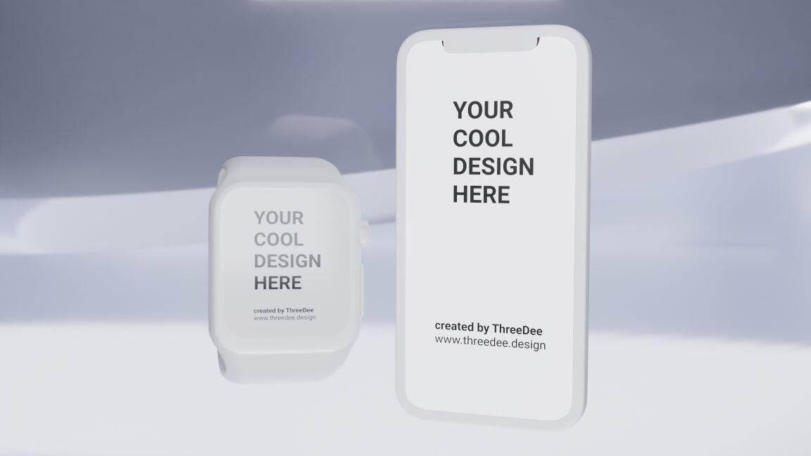 Free mobile 3D mockups of an iPhone, Samsung and other smartphones.