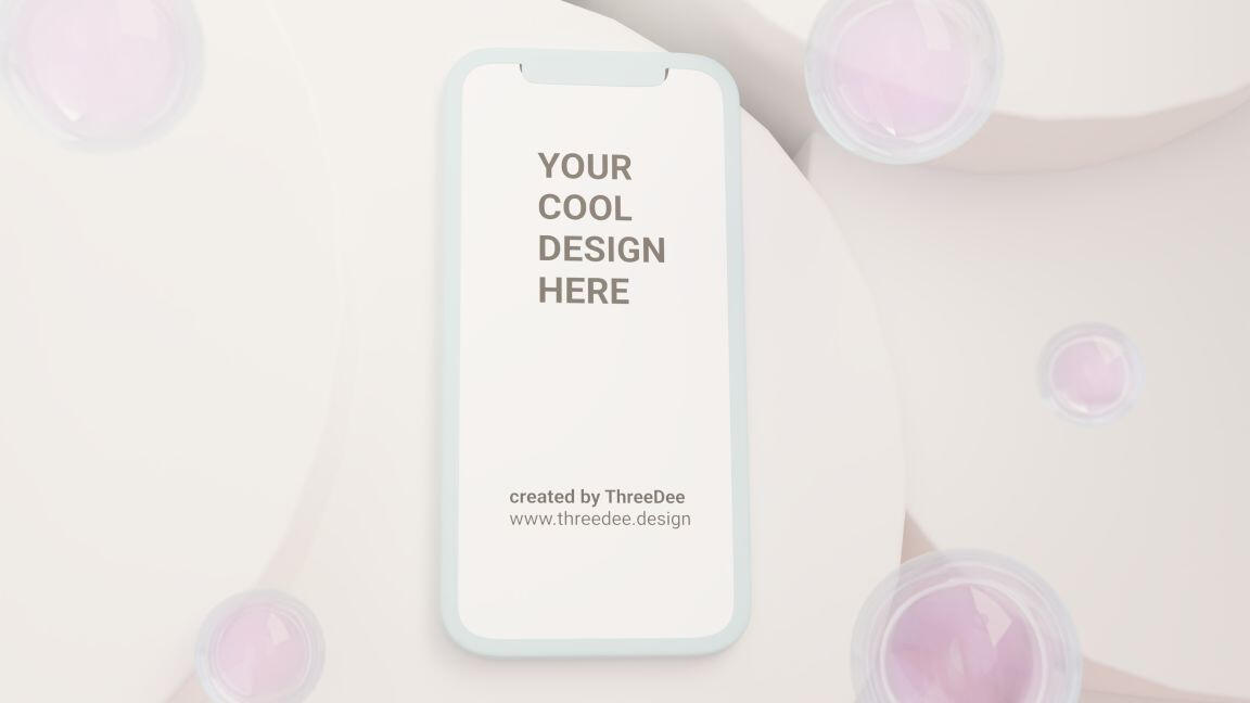 Free mobile 3D mockups of an iPhone, Samsung and other smartphones.