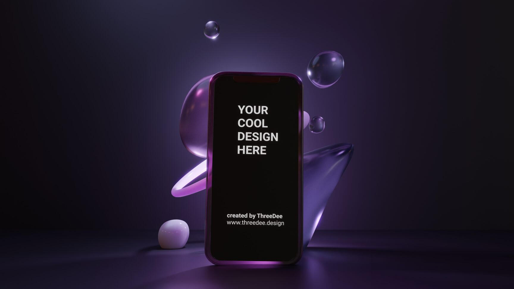 Free mobile 3D mockups of an iPhone, Samsung and other smartphones.
