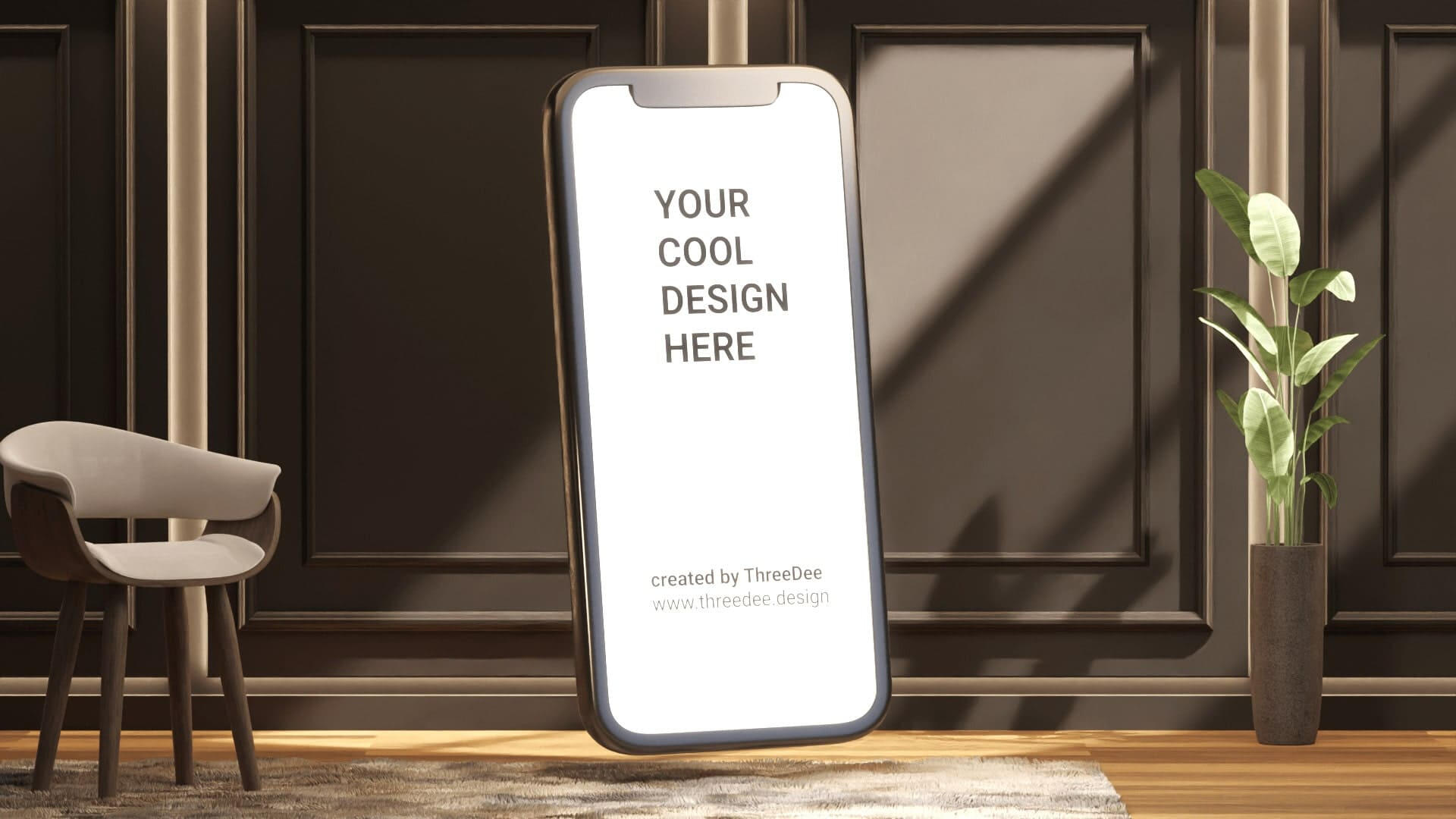 Free mobile 3D mockups of an iPhone, Samsung and other smartphones.