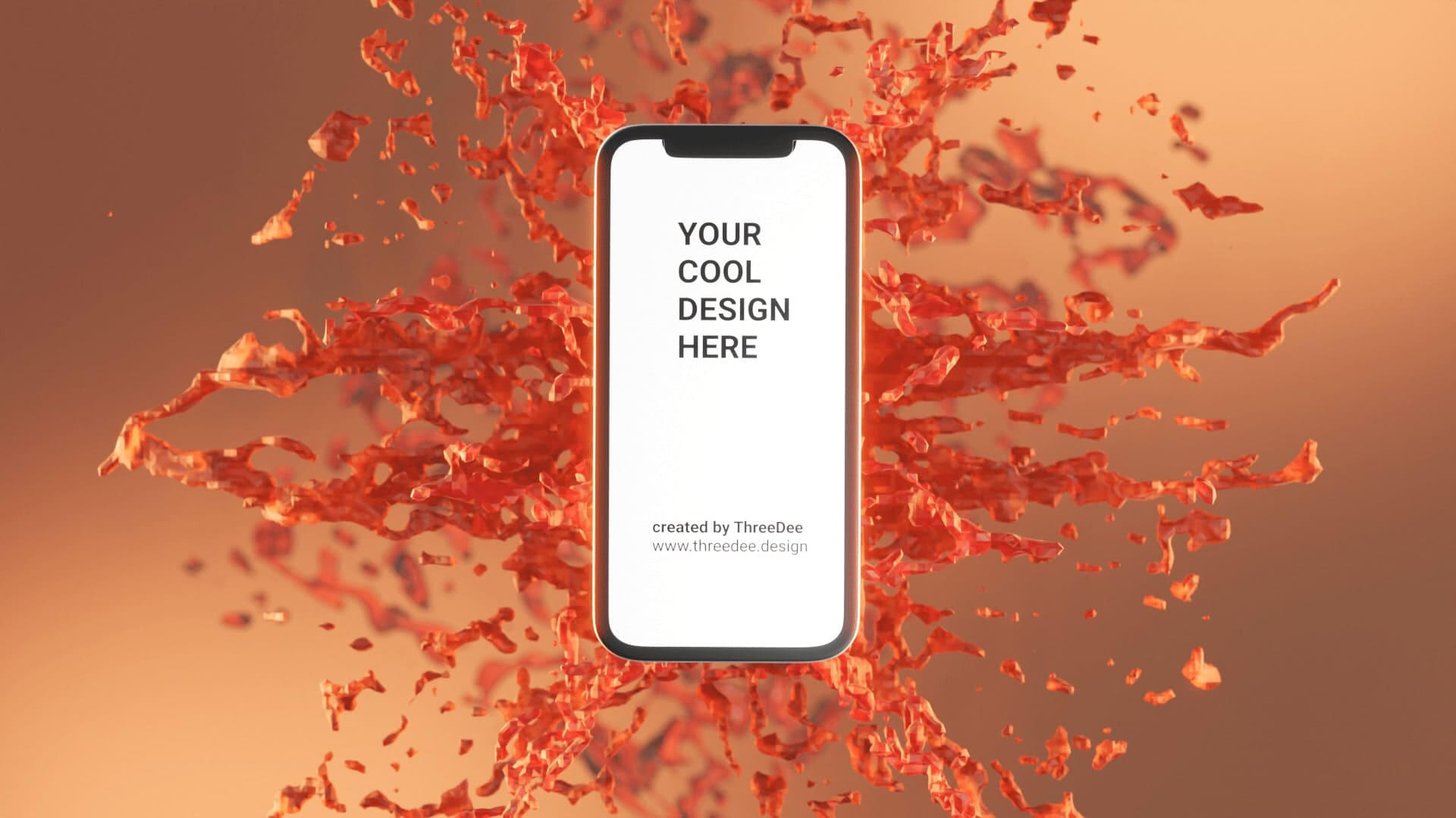 Free mobile 3D mockups of an iPhone, Samsung and other smartphones.