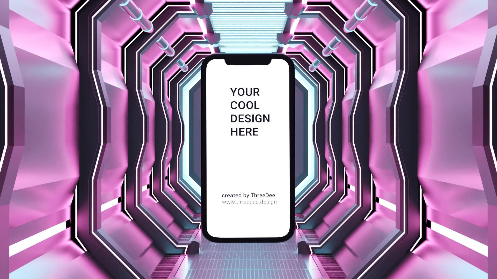 Free mobile 3D mockups of an iPhone, Samsung and other smartphones.