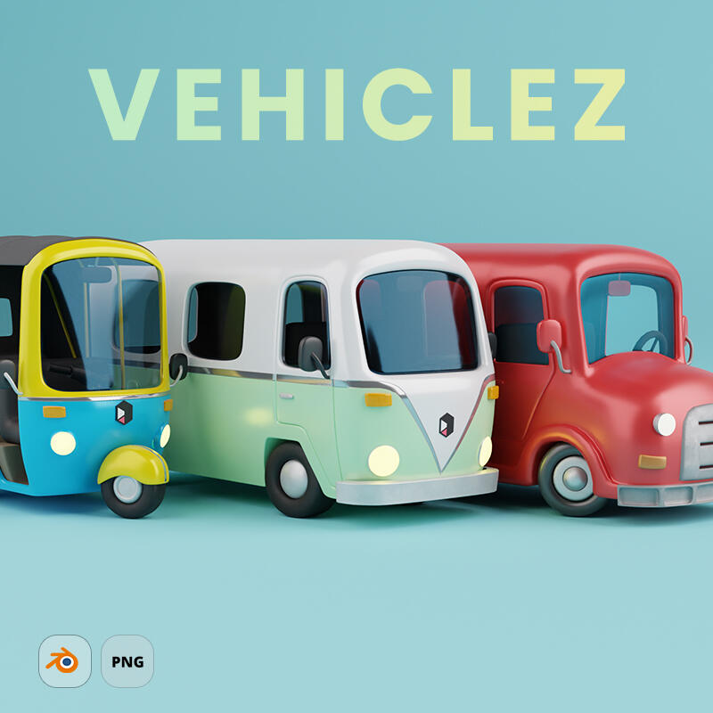 VEHICLEZ - Cartoon fully rigged 3D vehicles as a great addition to our other libraries.Works with Blender, Maya, Unity, Unreal, Cinema4D